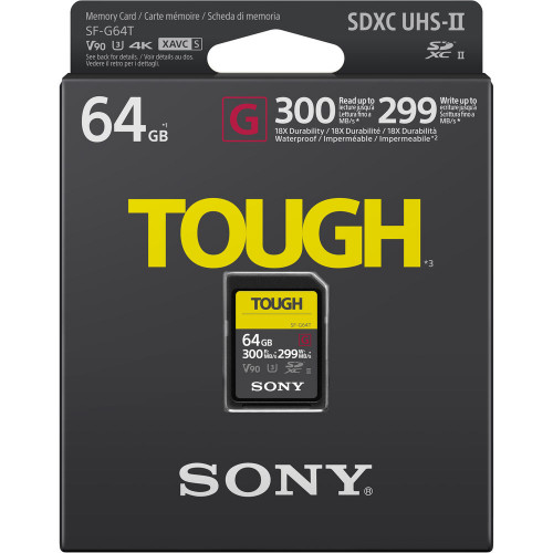 Карта памяти SONY SDXC 64GB Tough (SF-G64T /T1) 299Mb/s