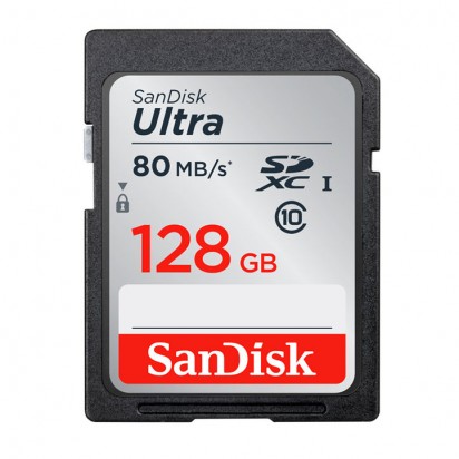 Карта памяти SD 128GB SanDisk Ultra Class 10 UHS-I 80MB/s