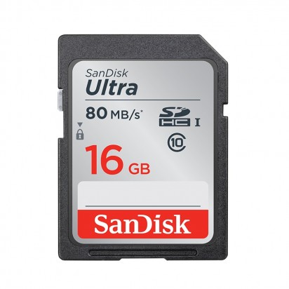 Карта памяти SDHC 16GB SanDisk Ultra Class 10 UHS-I 80MB/s