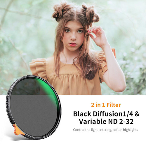 Светофильтр K&F Concept 58mm Black Diffusion 1\4 + ND2-ND32