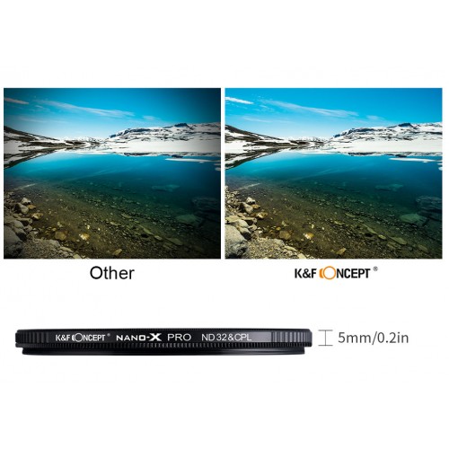 Светофильтр K&F Concept ND32+CPL 55mm