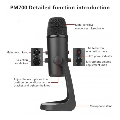 Настольный USB микрофон BOYA BY-PM700